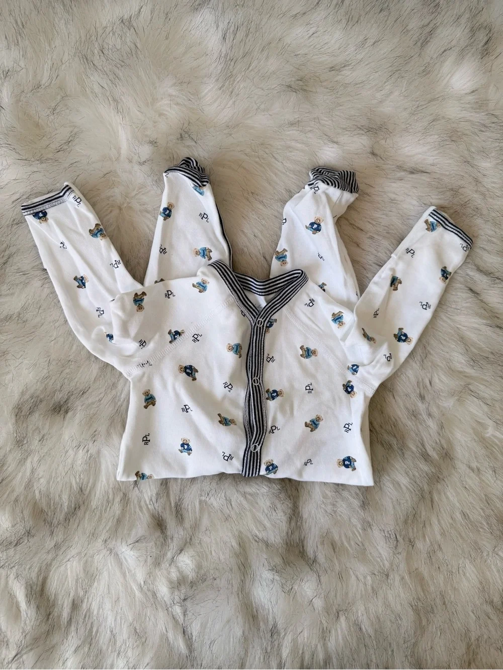 Ralph Lauren Polo Teddy Bear Footed One Piece…3 Months